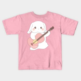 Guitarist Bunny Girl | Bunniesmee Musician Kids T-Shirt